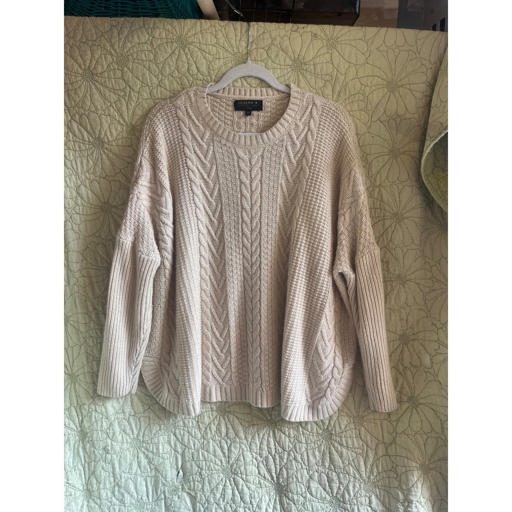 Joseph A. Cable Knit Oversized Plus Grandpa Sweater
